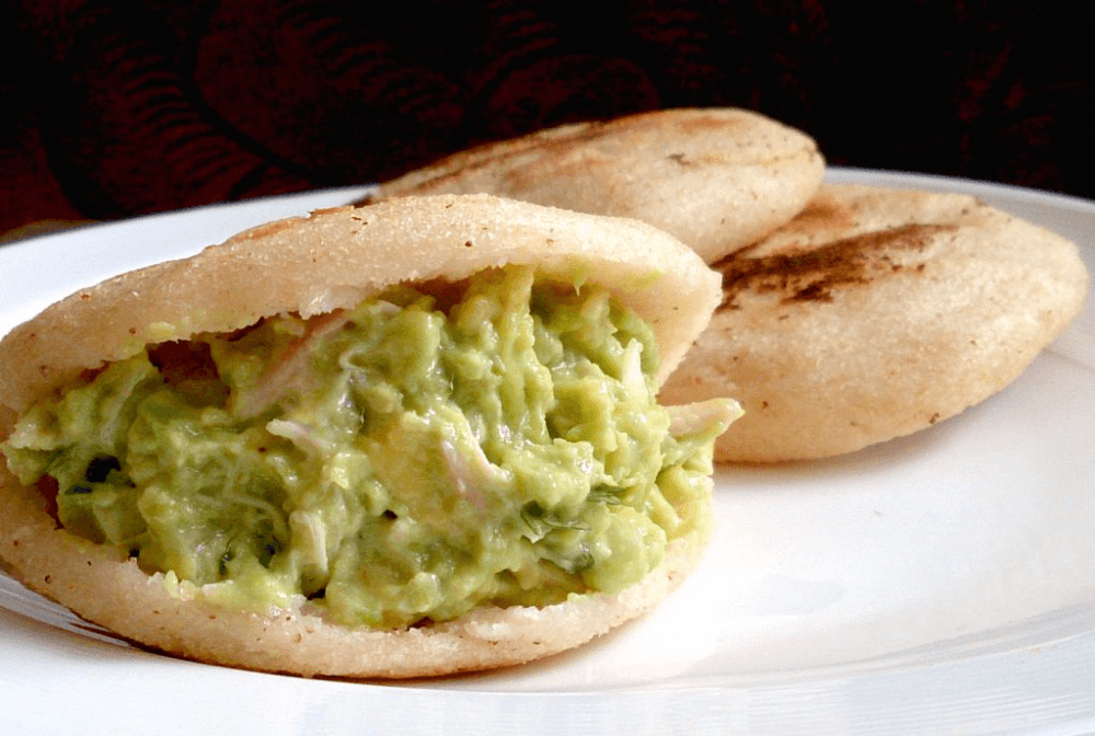 Arepas with green filling